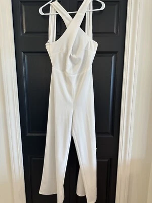 Mameluco Blanco Talla Grande Joe & Elle Halter Pantalones Mameluco Sexy Conjunto de Vacaciones! Foto 1 de 4