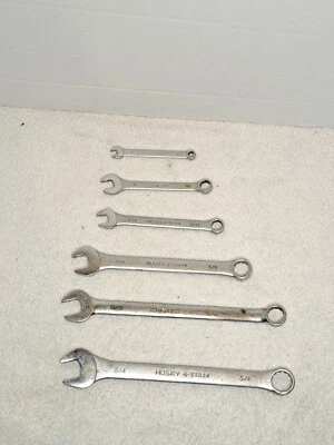 Surtido de llaves Husky 1/4-7/16-5-8-3/4" 11 mm combinación llaves buen estado Foto 1 de 4