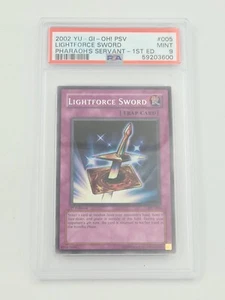 2002 Yugioh PSV-005 Servo del Faraone Spada Forza della Luce Rara 1° Edizione PSA 9 - Foto 1 di 2