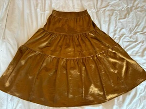 Gorgeous French Connection size S copper flared maxi skirt, elasticated waist - Picture 1 of 13
