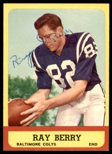1963 Topps Raymond Berry ON CARD IP AUTO NM+ Colts #127 *Noles2148* - Picture 1 of 2