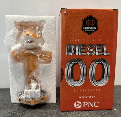 Houston Dynamo FC Mascot Diesel 00 Limited Edition bobblehead SGA - NEW in BOX Cover