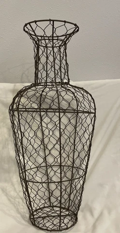 Chicken Wire Large Vase- Vase Shaped Basket Farmhouse Decor Shabby Chic-19” Tall Cover