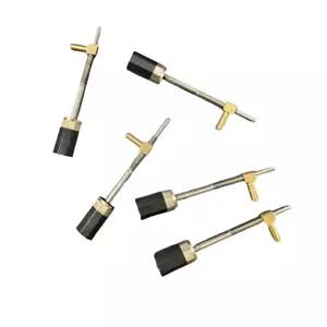 5PCS Violin Ebony/Cupronickel Bow Frog Buttons Screws With Brass Eyelets - Picture 1 of 7