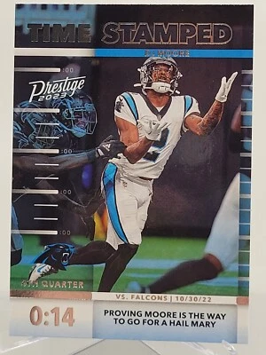2023 PANINI PRESTIGE DJ MOORE TIME STAMPED FOOTBALL CARD CAROLINA PANTHERS D.J. - Image 1 of 2