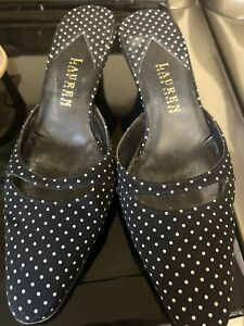 Lauren Ralph Lauren black & white polka dot Heels Size 8.5