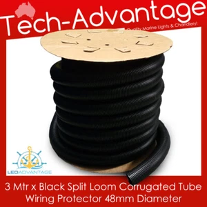 Protector de alambre eléctrico de 3 mtr x 48 mm telar dividido negro - Imagen 1 de 3