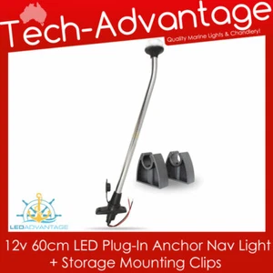 12V BARCO 60CM ENCHUFABLE LED ANCLAJE NAVEGACIÓN LUZ Y CLIPS DE ALMACENAMIENTO - Imagen 1 de 4