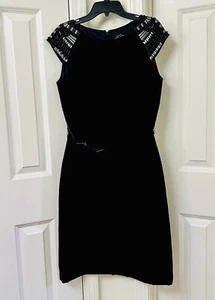 Tahari by ASL Cap Sleeve Dress, Size-4, Black - Picture 1 of 3