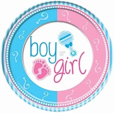 Forum Novelties 性别展示盘婴儿淋浴派对用品 8 件 — 第 1/2 张图片