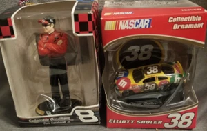 Lot of 2,  Christmas NASCAR Dale Earnhardt Jr & Elliot M&M Car, Ornaments Trevco - Picture 1 of 2