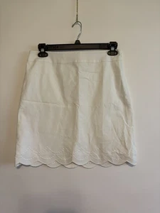 Talbots Short Skirt White Embroidered 6P 6 NWT $69.50 Coquette Bridal Shower - Picture 1 of 7
