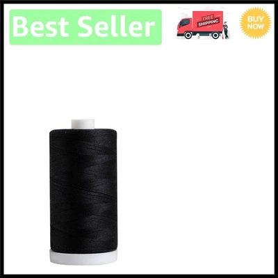 Versátil carrete de hilo 100 % algodón - 1200 yardas en negro, ideal para todos los niveles Foto 1 de 2