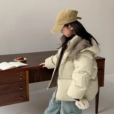 2025 Niños Niñas Invierno Reversible Abrigo Con Capucha Parka Chaqueta Escolar Prendas de abrigo Acolchado Foto 1 de 4