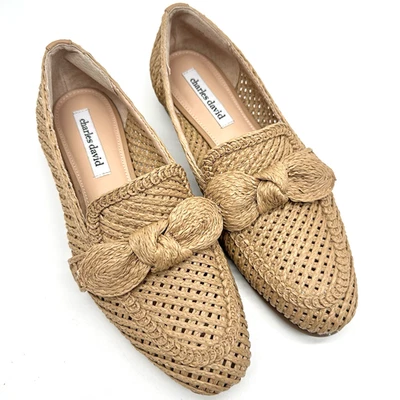 Pisos de rafia de ganchillo finito Charles David para mujer talla EE. UU. 8,5 M Natural Foto 1 de 4