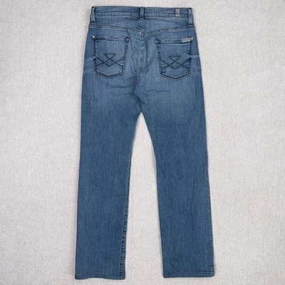 7 For All Mankind Jeans Mens 30x31 Standard Straight Stretch Whisker Button Fly - Image 1 of 4
