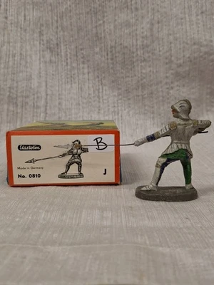 Caballero Composición Elastolin con Lanza No. 0810 Soldado de juguete alemán con caja B Foto 1 de 4
