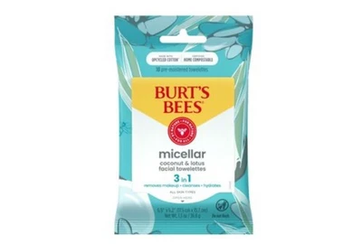 Toalhas faciais micelares Burt's Bees com coco e lótus, 10 CT - Imagem 1 de 4