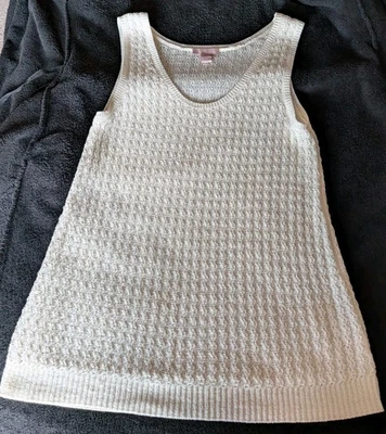 Chaleco Suéter Boho Tejido con Cable St Tropez De Colección Talla Pequeña Cottagecore Y2K Tanque Foto 1 de 4