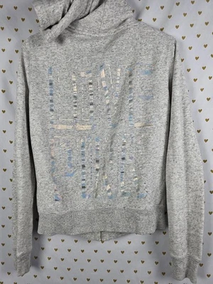 Pink Victorias Secret Love Silver Logo Chaqueta Sudadera con Capucha Mediana Foto 1 de 4