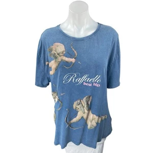 Zara The Target Love Blue Raffaello Angel Graphic Print T Shirt Tee Top Size XL - Picture 1 of 5
