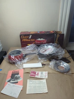 Vintage Retro Oster Electric Fondue Set Model Flame Red 681-47  - image 1 of 4