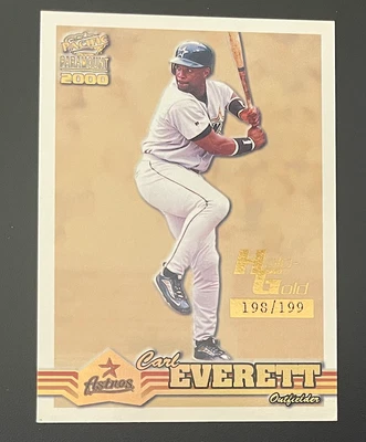 Tarjeta Pacific Paramount Carl Everett 2000 holográfica dorada #/199 #103 Foto 1 de 2