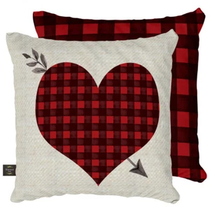 Love Heart Valentine's Day Decorative Pillow Indoor Outdoor 17" x 17" - Picture 1 of 3