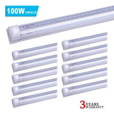 10 Pcs T8 8FT Led Tube Light Bulbs 100W Led Shop Light 8' Led Garage Light 6000K - Image 1 of 4