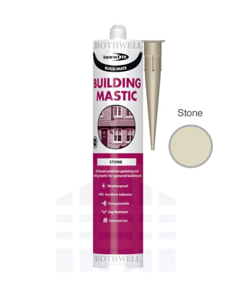 BOND IT STONE BUILDING MASTIC SEALANT Exterior Pointing Mastic Door Window Frame 300ML