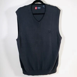 Vtg Ralph Lauren Chaps Men’s Sz XL Charcoal Gray V-Neck Pullover  Sweater Vest - Picture 1 of 3