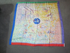Sommerspiele "Olympiade Schal 40" x 40" VINTAGE Seide - Bild 1 von 2
