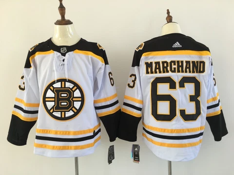New Carolina Men's Boston Bruins Brad Marchand #63 Breakaway White Jersey S-3XL Cover