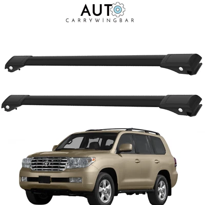 Barras transversales de techo para Toyota Land Cruiser J200 2008-2023 negras 2 piezas Foto 1 de 4