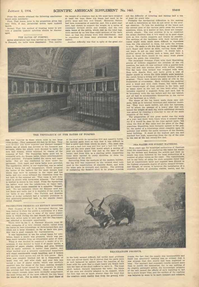 1904 Baths of Pompeii Italy Tepidarium Engravings Architecture Illustrated - Image 1 of 1