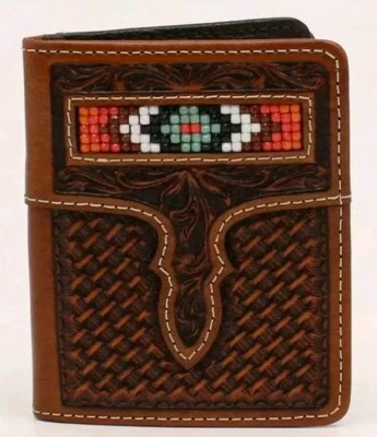 Корзина-раскладушка двойного сложения Nocona плетение бриллиант бисер желтовато-коричневая - Изображение 1 из 4