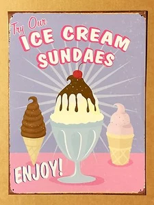 Letrero de pared de metal de helado - helado - Imagen 1 de 1