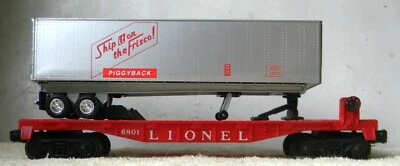 Lionel Flat Car ToFC ~ FRISCO ~ Piggyback Service - Rd#6801 - O 27 - Image 1 of 4