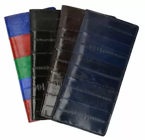 Genuine Eel Skin Simple Basic Checkbook Cover Holder by Marshal® - Picture 1 of 9