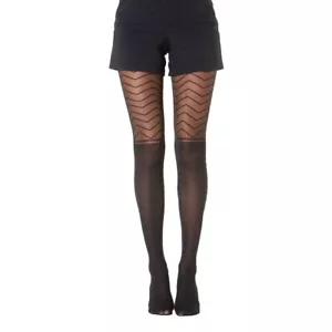 Italy Damen Strumpfhose in Overknee Optik mit Streifen Blickdichte Strumpfhose - Bild 1 von 1