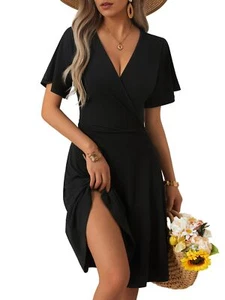 Black Summer Dress Short Formal Church Graduation - Size Medium - Picture 1 of 5