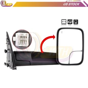Espejo retrovisor térmico eléctrico lateral derecho para Dodge Ram 2008-2008 almohadilla de metal carcasa negra - Imagen 1 de 12