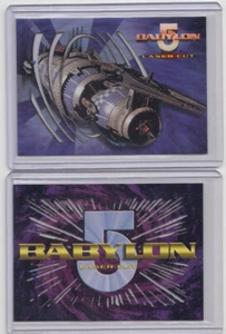 1996 SKYBOX BABYLON 5 LASER CUT B5 SPACE STATION + B5 LOGO #L1 #L2 - Picture 1 of 1