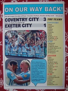 Coventry City 3 Exeter City 1 - 2018 League Two play-off final - souvenir print - Picture 1 of 1