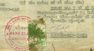Vietnam Revenue 10$ NHA TRANG ĐÔNG 1964 on Document - Picture 1 of 2