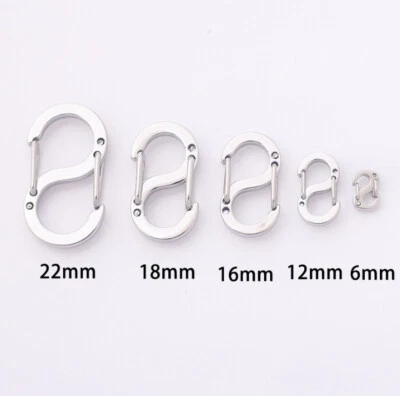 Aluminum S-biner Carabiner Snap Hook Clip Dual Carabiner Key Ring Clips 1/5 PCS - Image 1 of 4