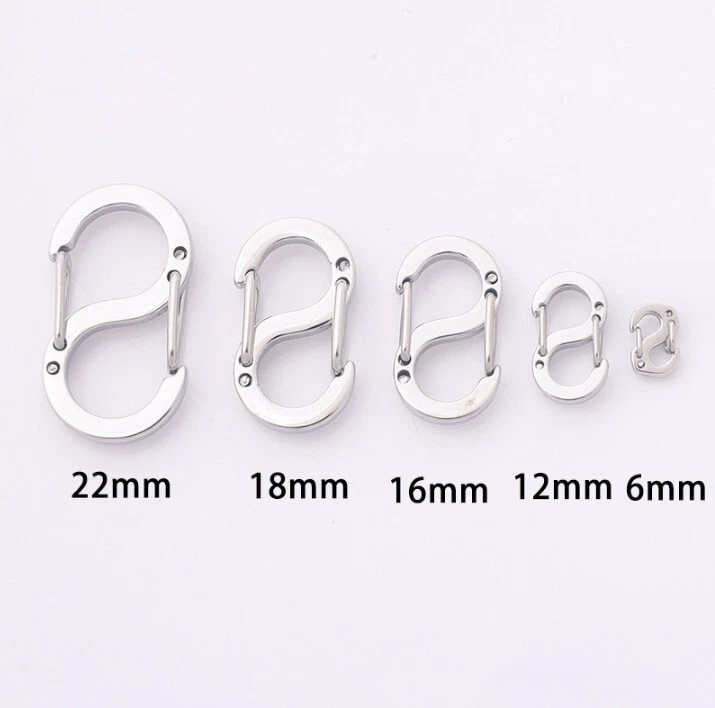 Aluminum S-biner Carabiner Snap Hook Clip Dual Carabiner Key Ring Clips 1/5 PCS - Image 1 of 4