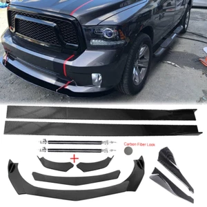 For Dodge Ram 1500 2500 SLT Front Bumper Lip Splitter Spoiler Rear Lip Strut Rod - Picture 1 of 19