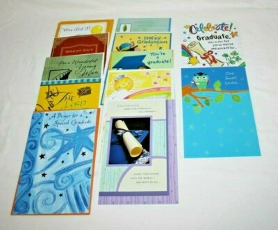 Lot of 12 Graduation Cards Kids Men Women K Jr High High School College Graduate - Image 1 of 4
