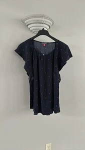 Vince Camuto Womens Top 1X Blue Viscose Tunic Boat Neck Key Hole - Picture 1 of 3